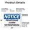 Signmission Private Road 10 MPH No Trespassing OSHA Notice Sign, Plastic, 24in W x 18in L, 2PK OS-2PACK-NS-P-1824-L-17868 - alternate 6